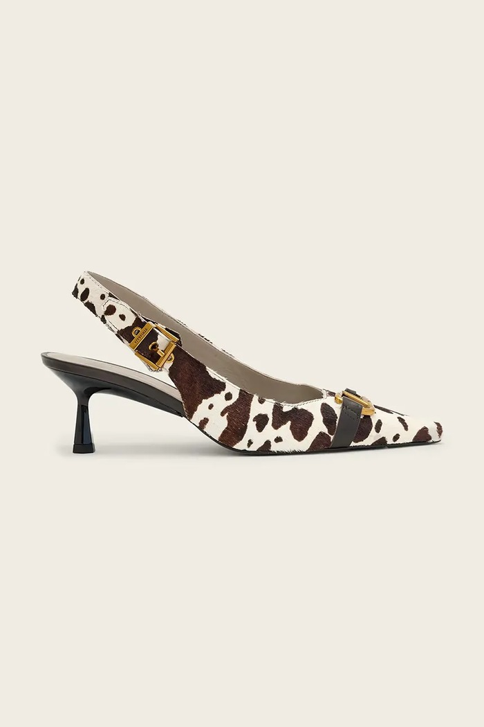 AllSaints stiletto de piele Hera Slingback Shoe bej W023FE