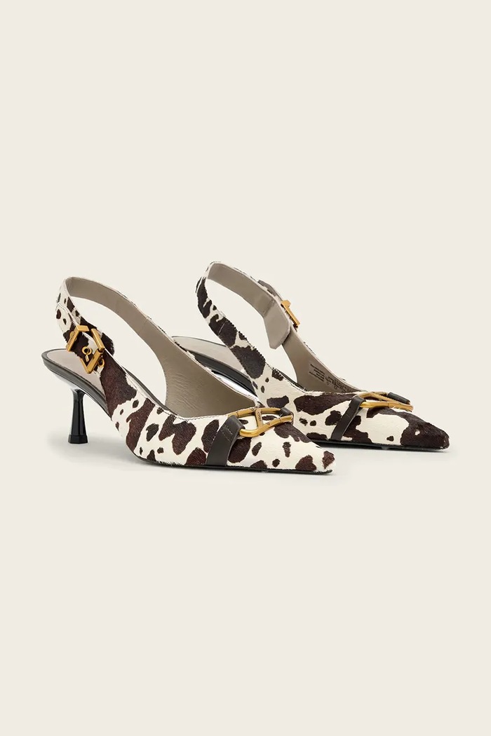 AllSaints stiletto de piele Hera Slingback Shoe W023FE bej SS26