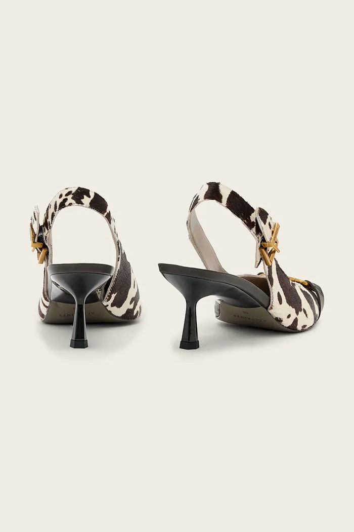 Încălțăminte AllSaints stiletto de piele Hera Slingback Shoe W023FE bej