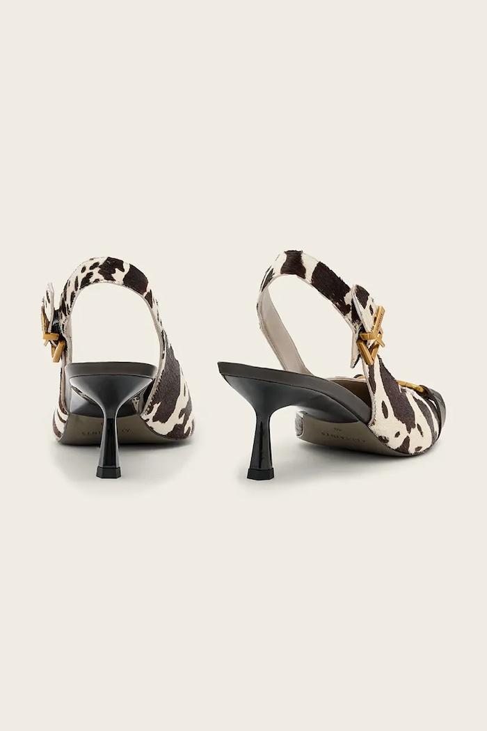 Încălțăminte AllSaints stiletto de piele Hera Slingback Shoe W023FE bej