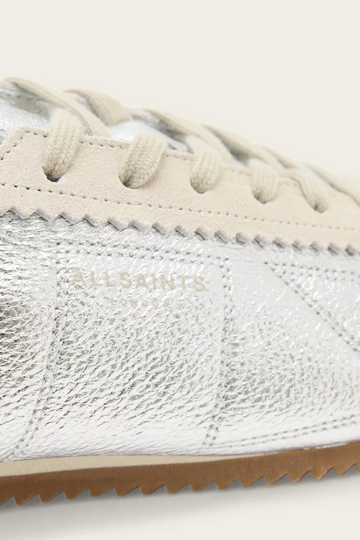 Kožené tenisky AllSaints Kenny Runner strieborná W054FD.SLV