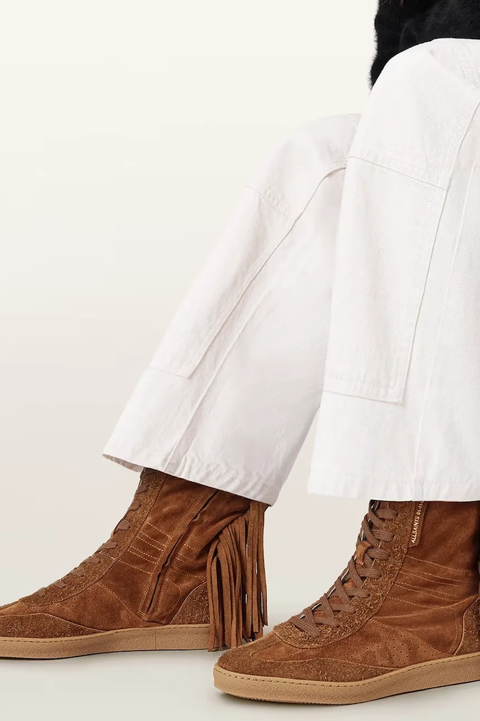 AllSaints buty zamszowe Louise Fringe Ht W062FE
