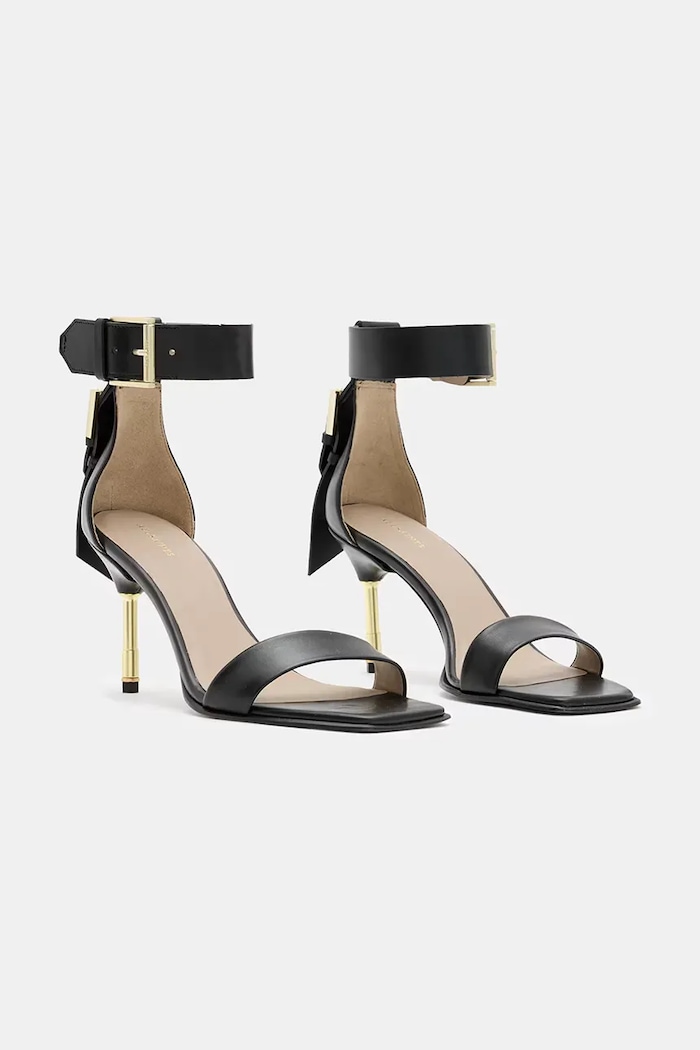 AllSaints sandale de piele Noir Mid Sandal W151FB negru SS26