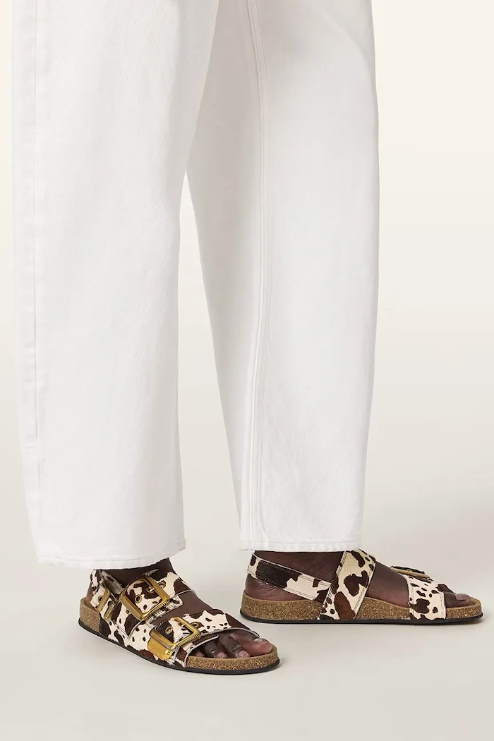 AllSaints dámske kožené sandále na plochom podpätku Staffa Sandal W046FE