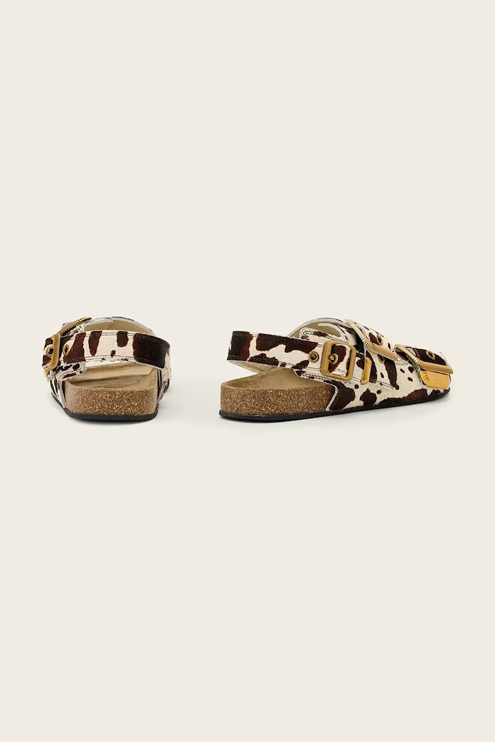 Obuv AllSaints dámske kožené sandále na plochom podpätku Staffa Sandal W046FE béžová