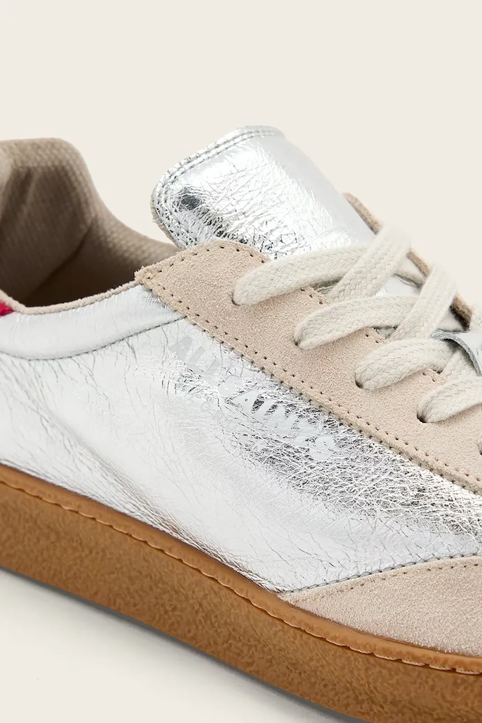 Δερμάτινα sneakers AllSaints Thelma Met Sneaker ασημί W072FB.SRE