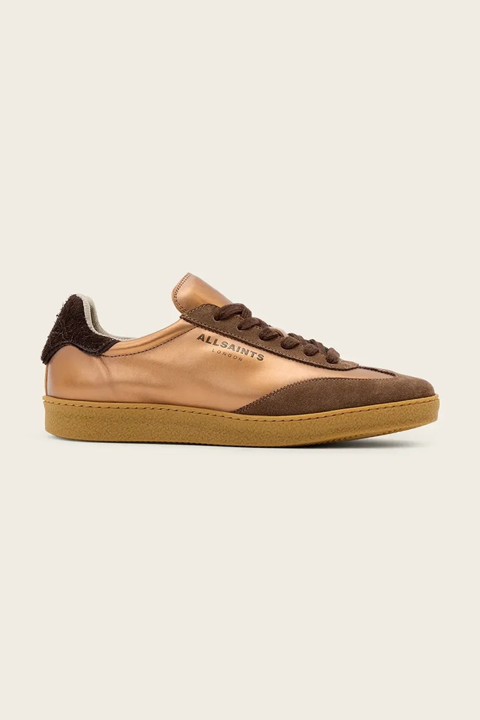 AllSaints sneakersy skórzane Thelma Sneaker skóra zamszowa brązowy W111FB.BBR