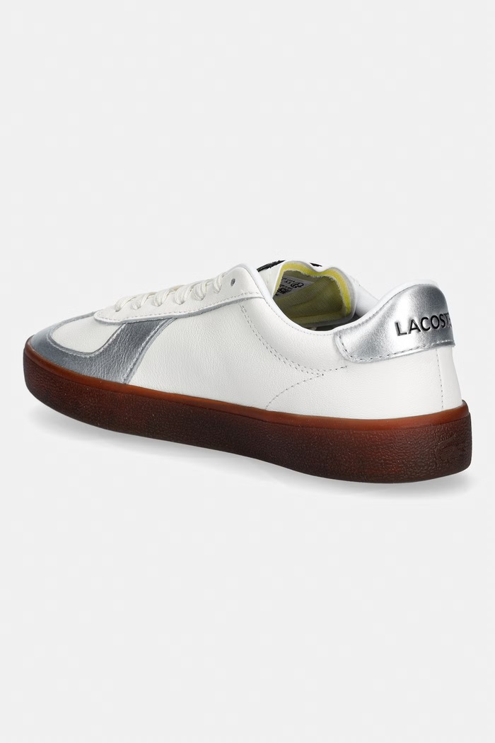 Încălțăminte Lacoste sneakers din piele Baseshot Pro Sneakers Silver & Gold Pack 51SFA0176 alb