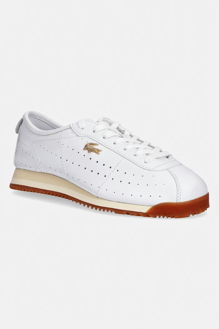 Kožené tenisky Lacoste Club-Low Sneakers plochá biela 51SFA0177