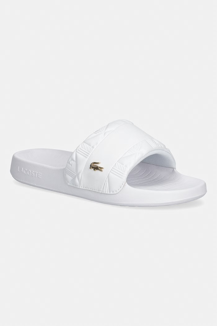 Lacoste klapki damskie Serve Slides Hybrid Monogram Pack biały 51CFA0031