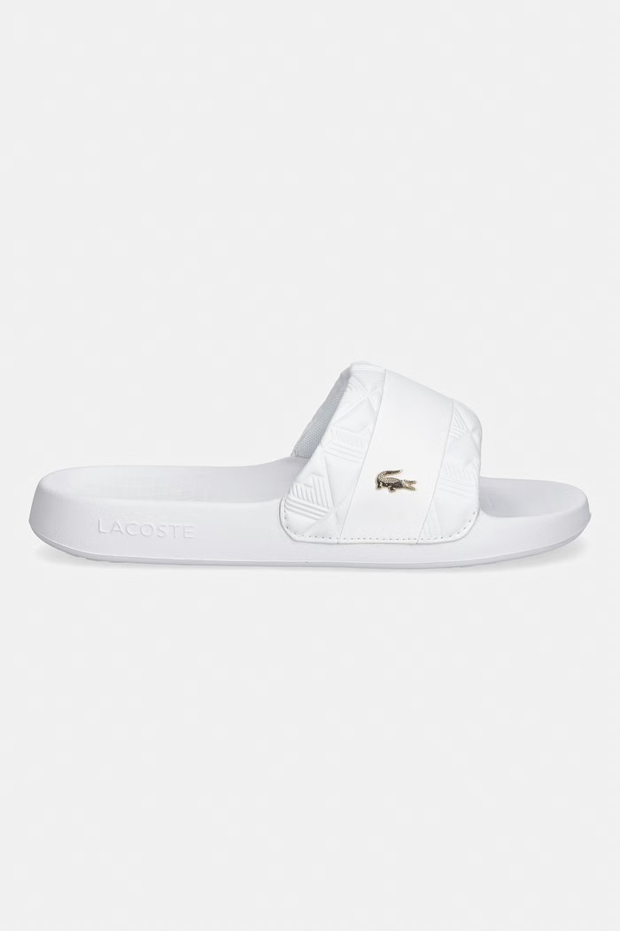 Lacoste klapki damskie Serve Slides Hybrid Monogram Pack 51CFA0031 biały SS26