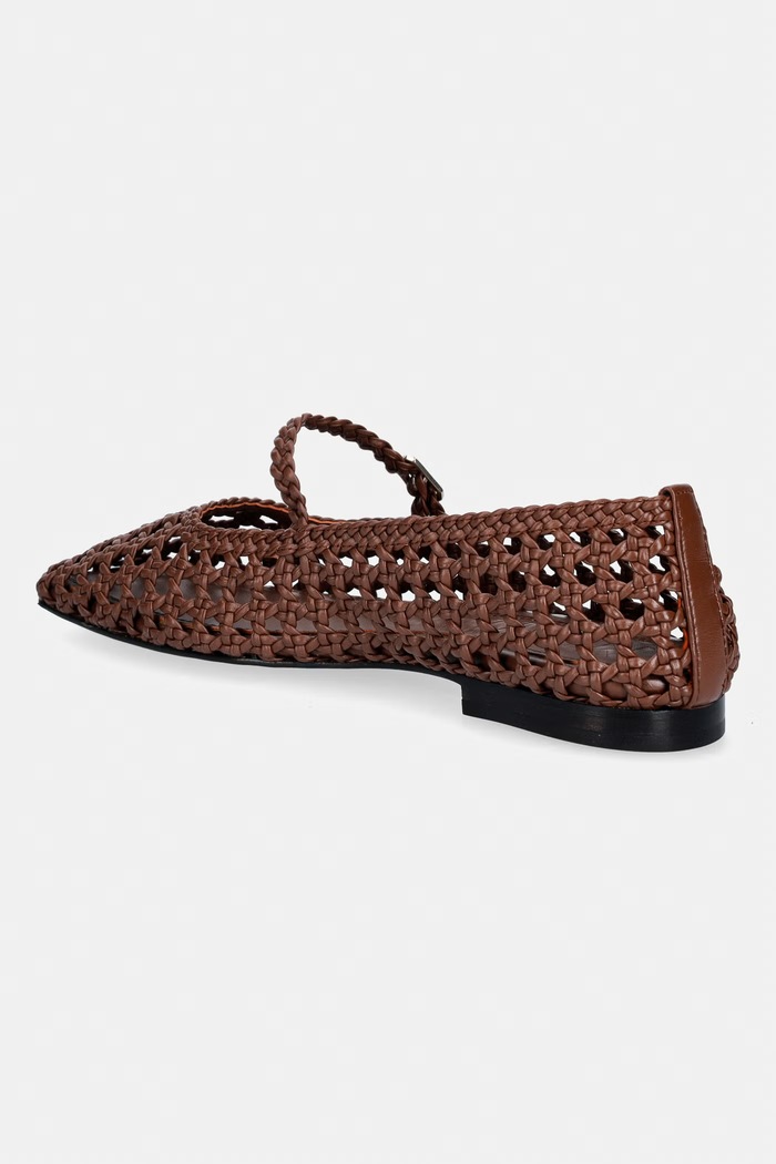 Обувки Souliers Martinez балеринки от кожа PARIS PARIS.DBROWN кафяв
