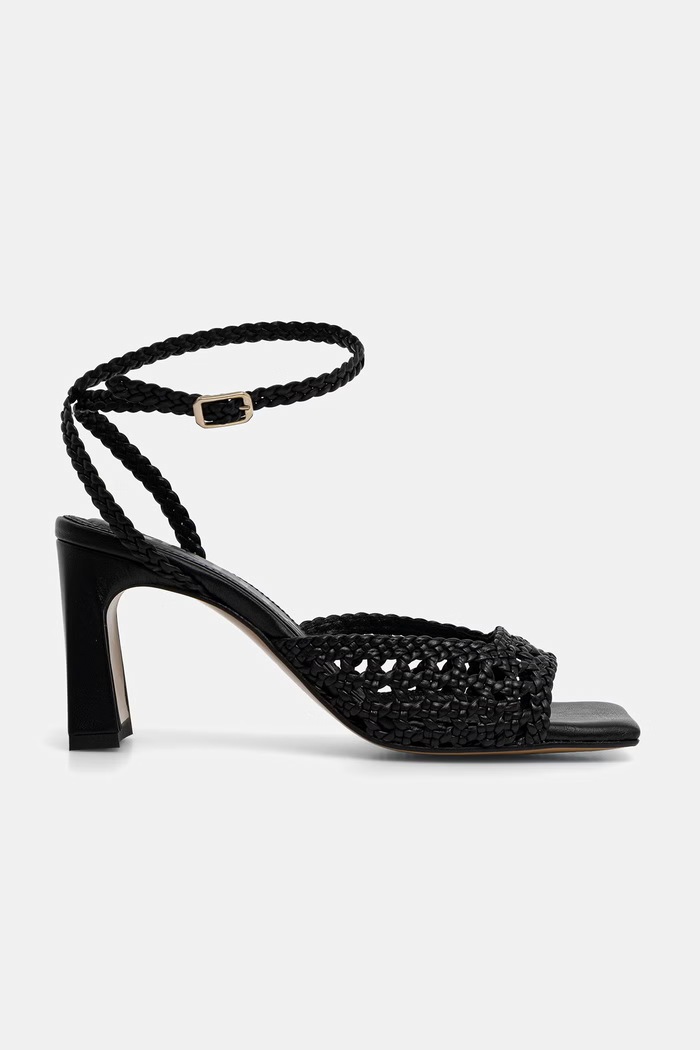 Souliers Martinez sandali s polno peto (blok) usnjeni LEA LEA.BLACK črna SS26