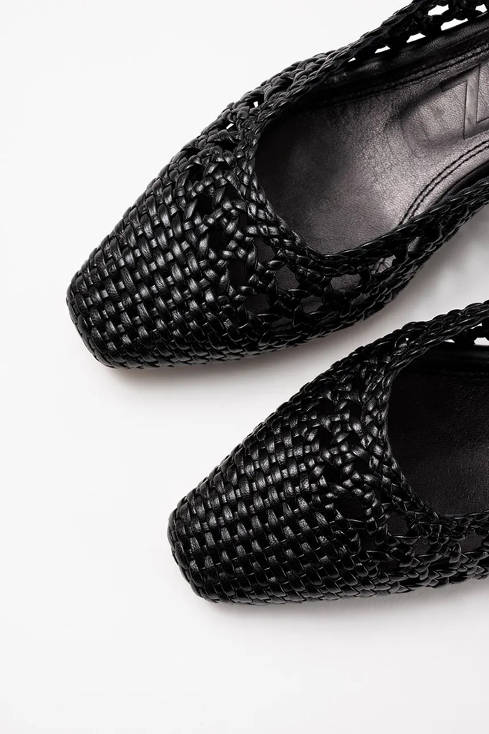 Souliers Martinez czółenka z odkrytą piętą skórzane NOVA TARRAGONA NOVATARRAGONA.BLACK