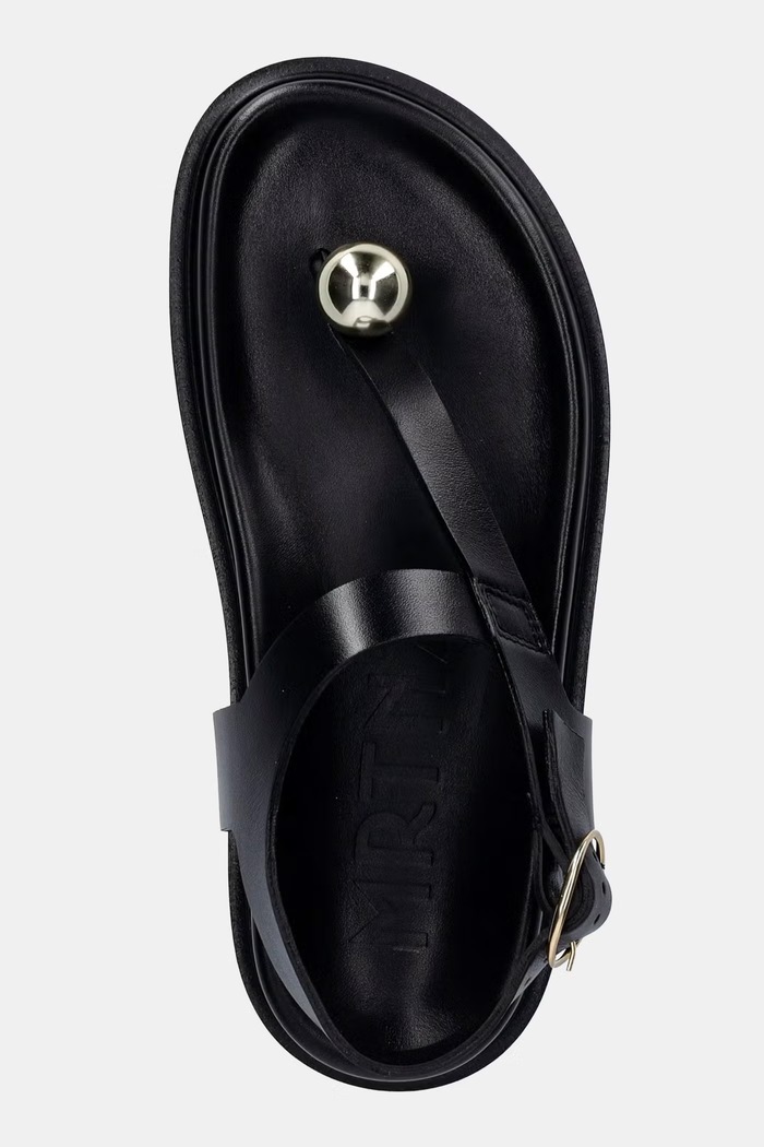 Souliers Martinez сандали дамски от кожа SPIAGGIA черен SPIAGGIA.BLACK