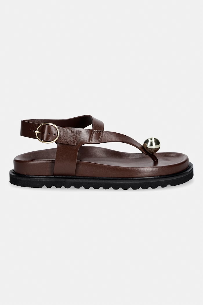 Souliers Martinez sandále dámske kožené SPIAGGIA SPIAGGIA.DBROWN hnedá SS26