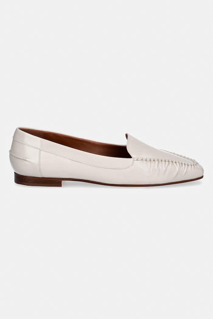 Pollini Μοκασίνια γυναικεία δερμάτινα PA10031C1OPC0110 μπεζ SS26