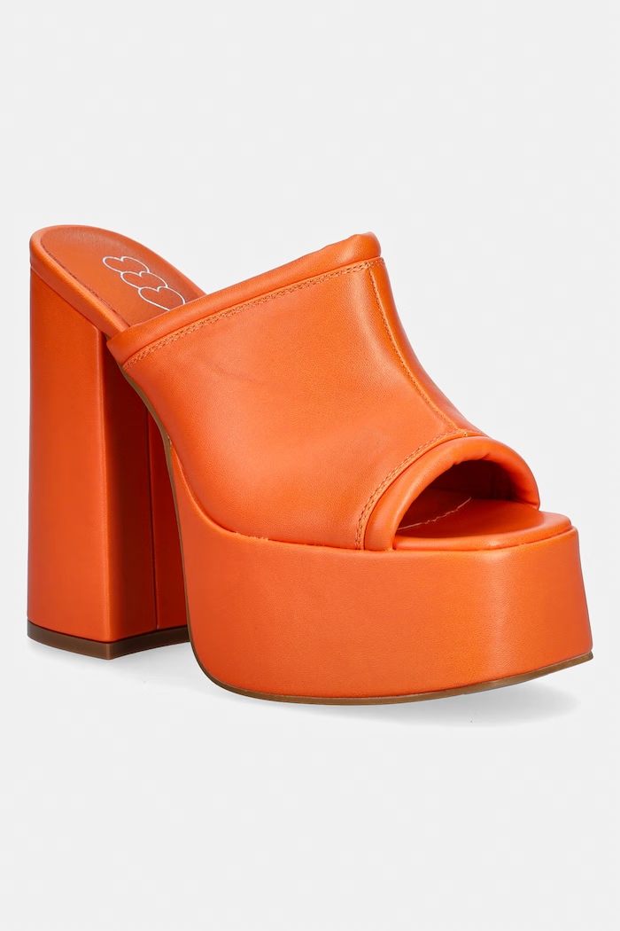 Koi Footwear klapki Balsa Heeled Mules słupek pomarańczowy Balsa