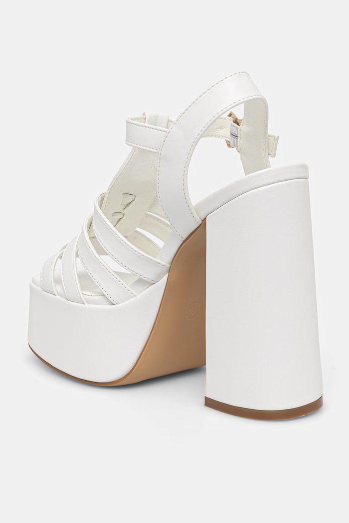 Încălțăminte Koi Footwear sandale cu toc DBP55 alb