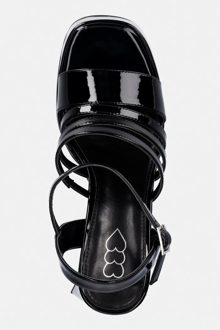 Sandali Koi Footwear Dynasty All Black Platform Strappy Heels črna Dynasty