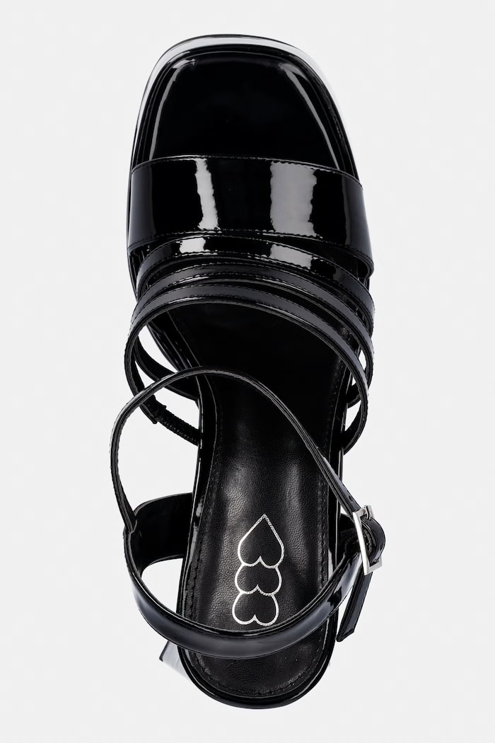 Sandali Koi Footwear Dynasty All Black Platform Strappy Heels črna Dynasty