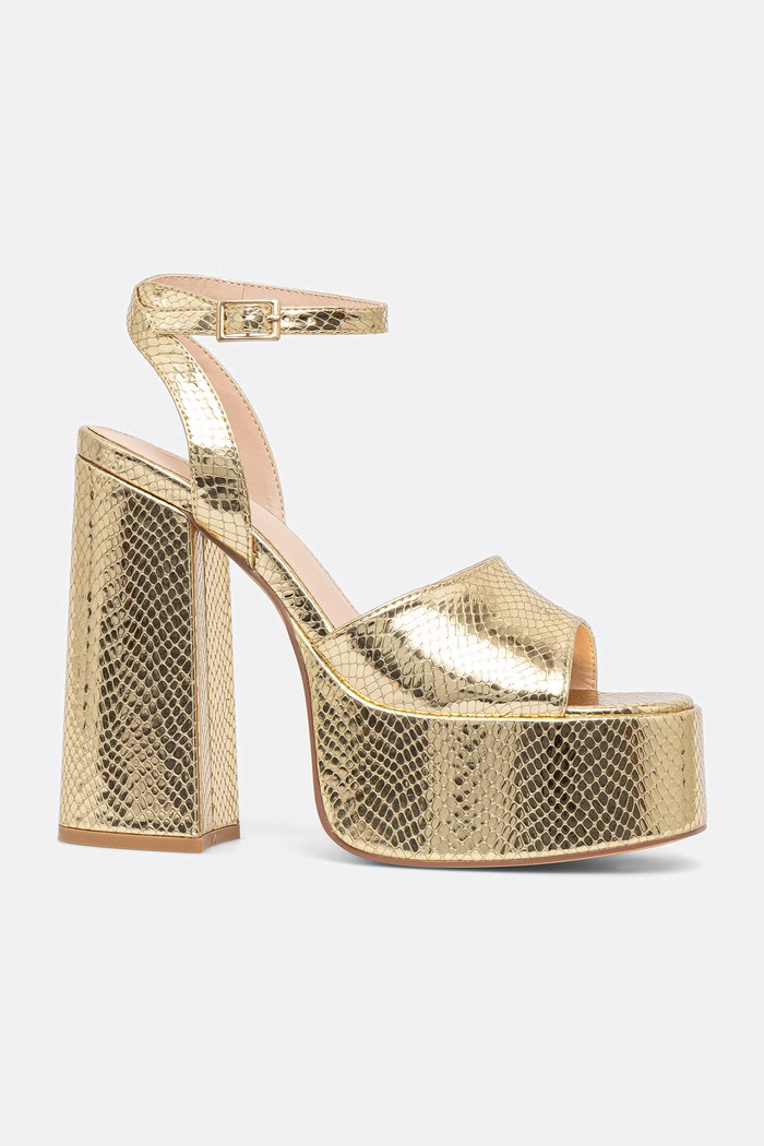 Sandále Koi Footwear Shonen Gold Lizard Platform Heels Shonen zlatá SS26
