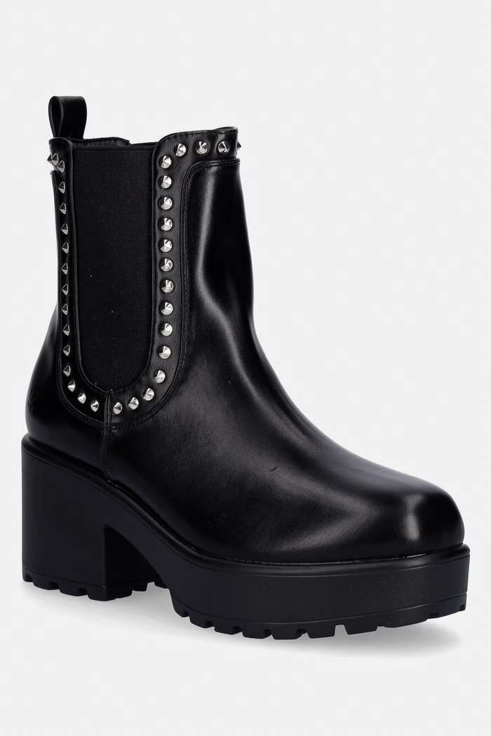 Chelsea Koi Footwear Anise Studded Chelsea Boots Imitacija zrnatega usnja črna Anise.Studded.Chelsea