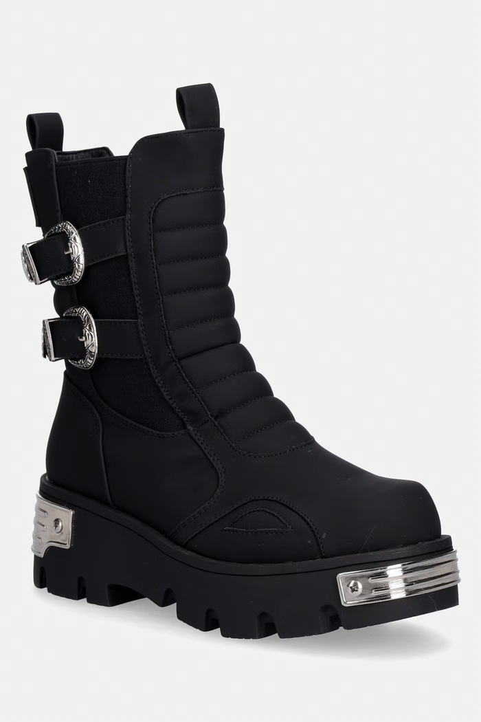 Gležnarji Koi Footwear Uncanny Dodge Rogue Military Boots Imitacija zrnatega usnja črna Uncanny.Dodge.Rogue