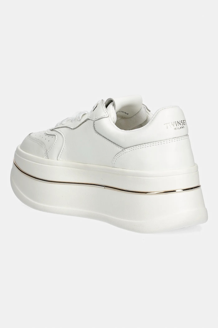 Παπούτσια Δερμάτινα sneakers Twinset 261TCP01G.00001 λευκό