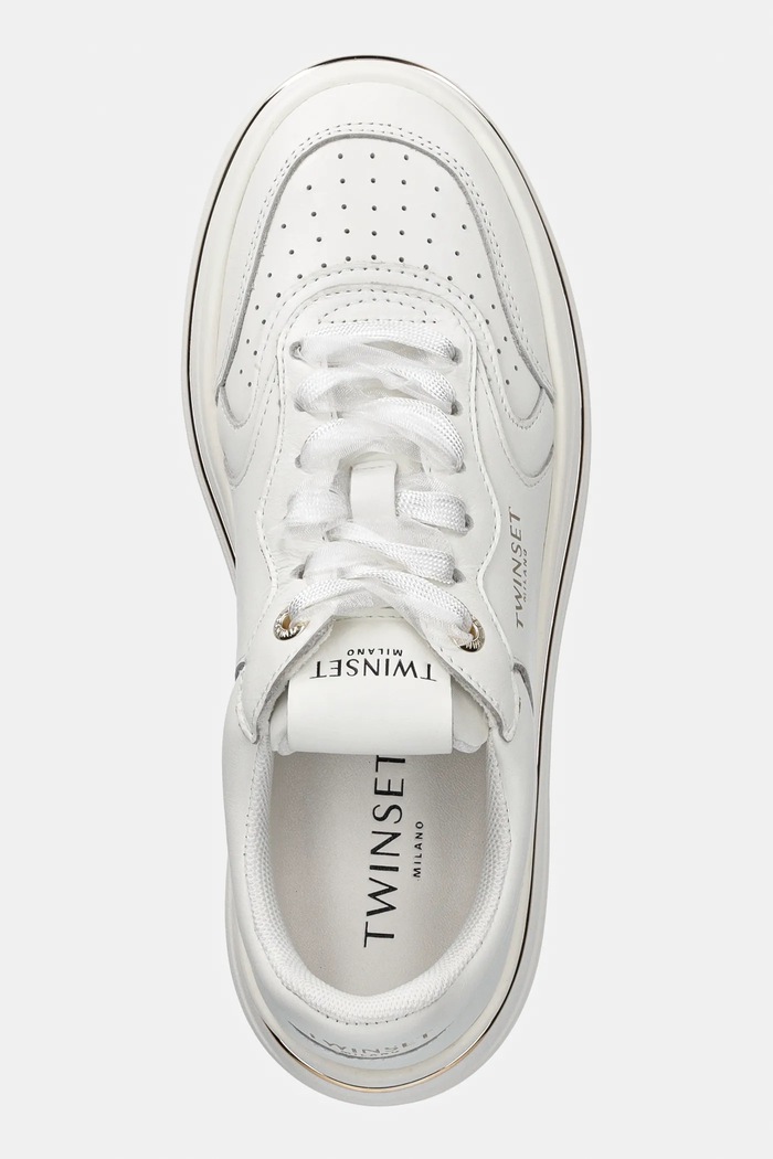 Δερμάτινα sneakers Twinset λευκό 261TCP01G.00001