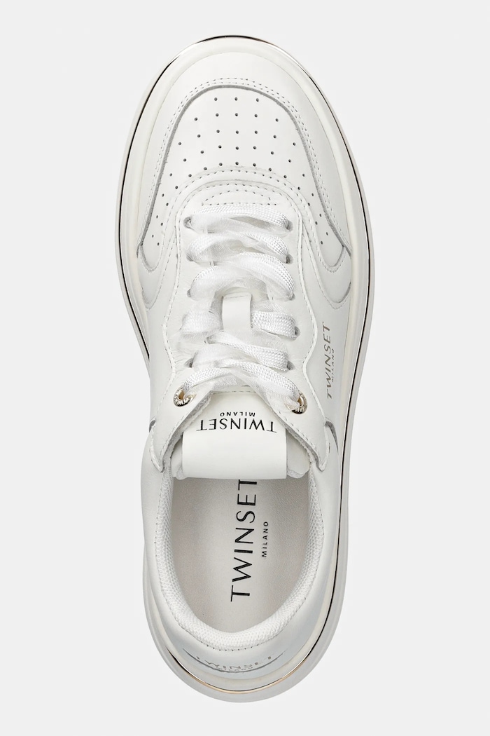 Δερμάτινα sneakers Twinset λευκό 261TCP01G.00001