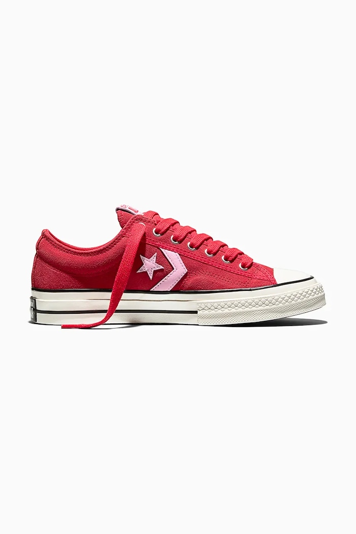 Semišové tenisky Converse Star Player 76 platforma červená A17854C