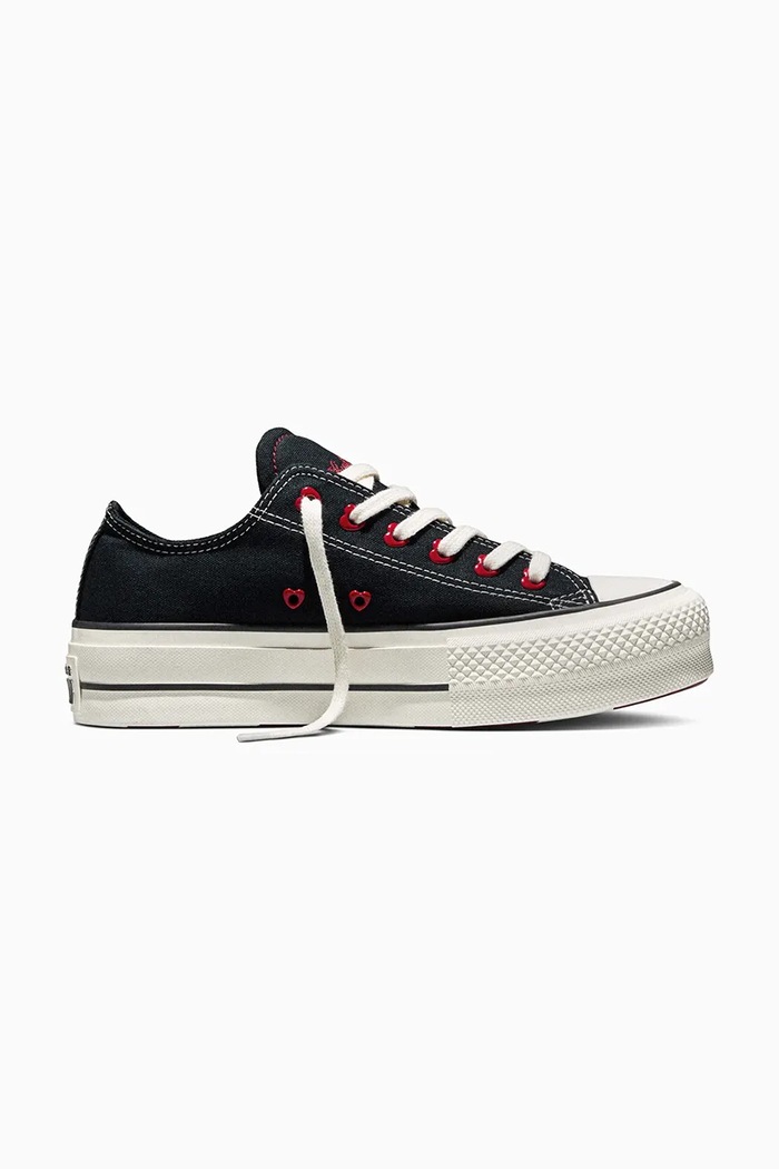 Ниски кецове Converse Chuck Taylor All Star Lift Valentine's Day изкуствен черен A19059C