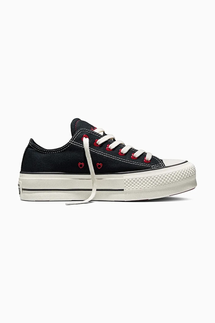 Ниски кецове Converse Chuck Taylor All Star Lift Valentine's Day изкуствен черен A19059C