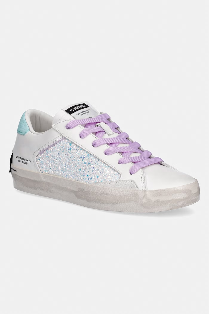 Crime London sneakers DISTRESSED textil alb 20000PP7.10