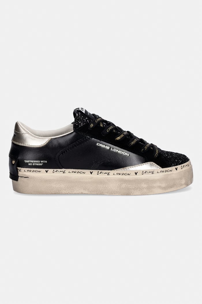Crime London sneakers DISTRESSED PLATFORM 25074AA8.20 negru SS26