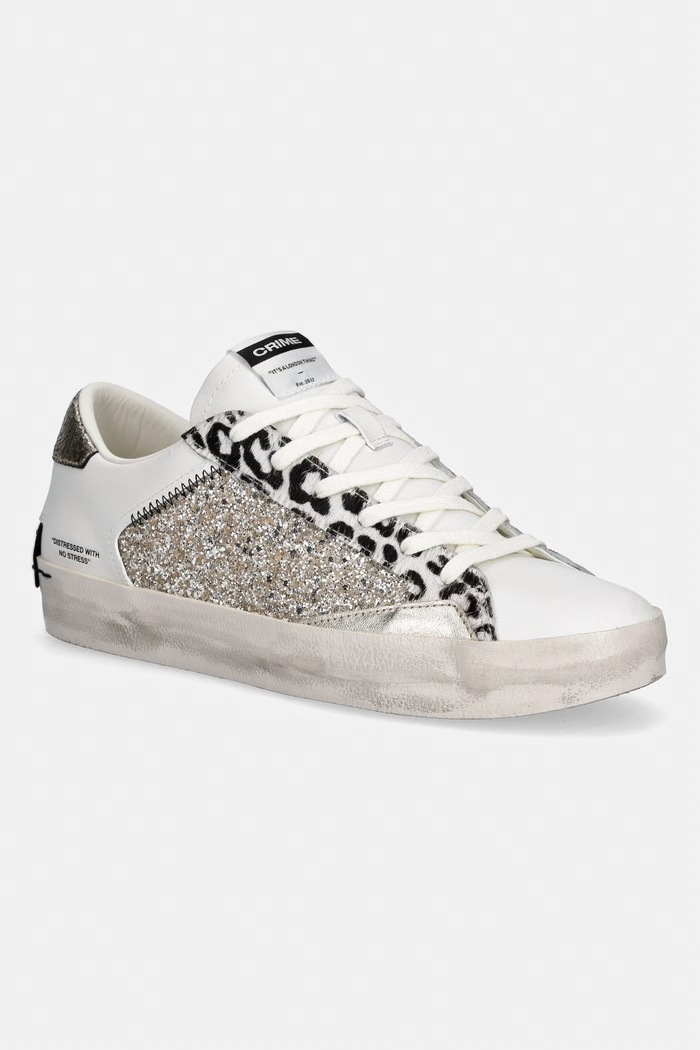 Crime London sneakersy DISTRESSED tekstylny biały 29003PP8.26