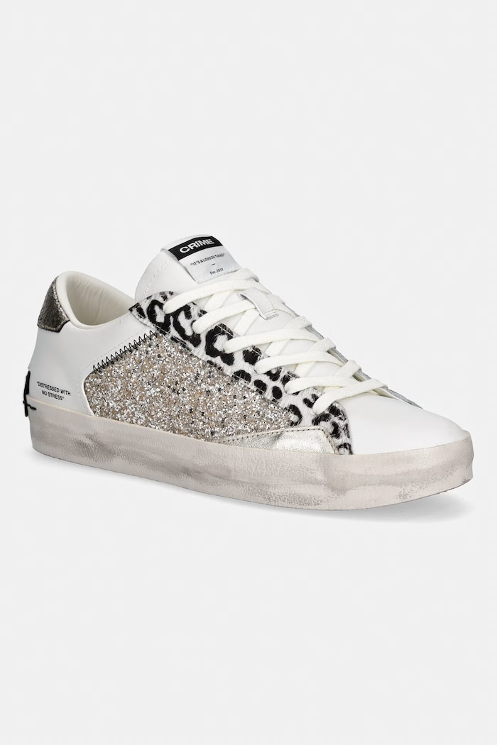 Crime London sneakersy DISTRESSED tekstylny biały 29003PP8.26