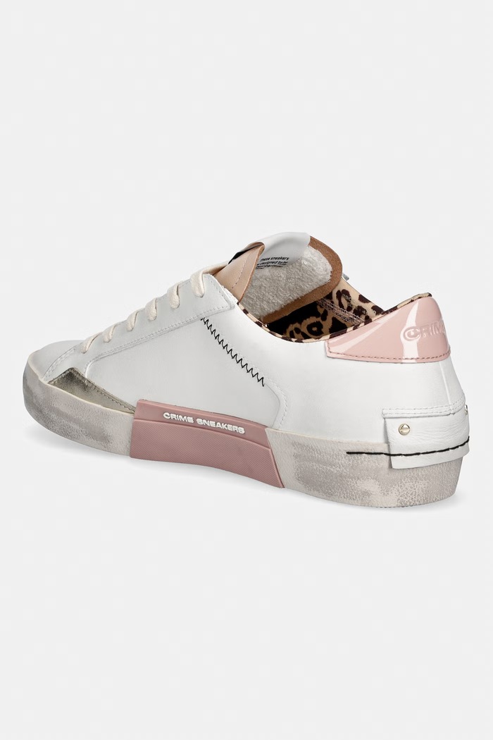 Încălțăminte Crime London sneakers din piele DISTRESSED 29008PP8.10 alb