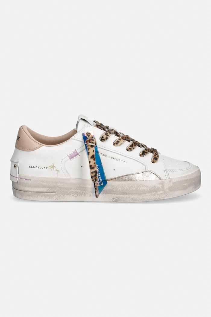 Δερμάτινα sneakers Crime London SK8 DELUXE 29101PP8.10 λευκό SS26