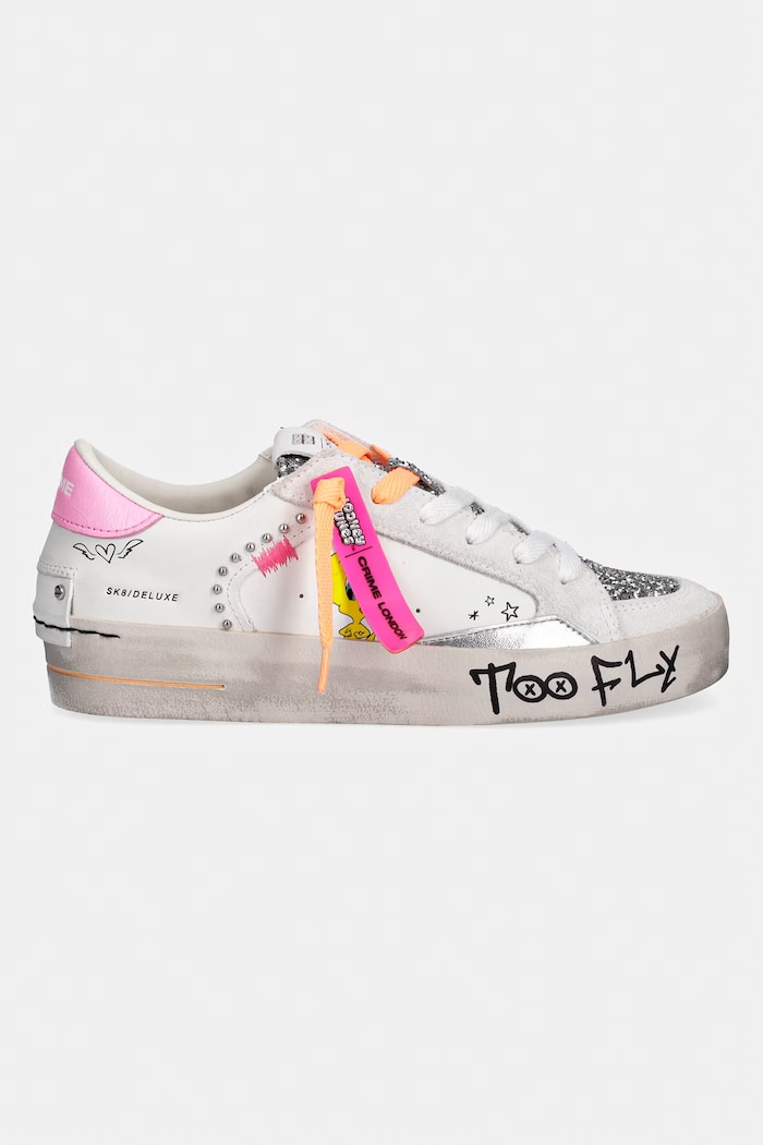 Crime London SK8 DELUXE sneakers boty dámské kožené 88110PP8.10 bílá SS26