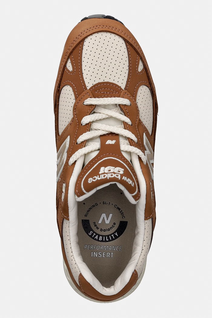 New Balance W991 Made in UK sneakersy damskie skórzane brązowy W991TW1