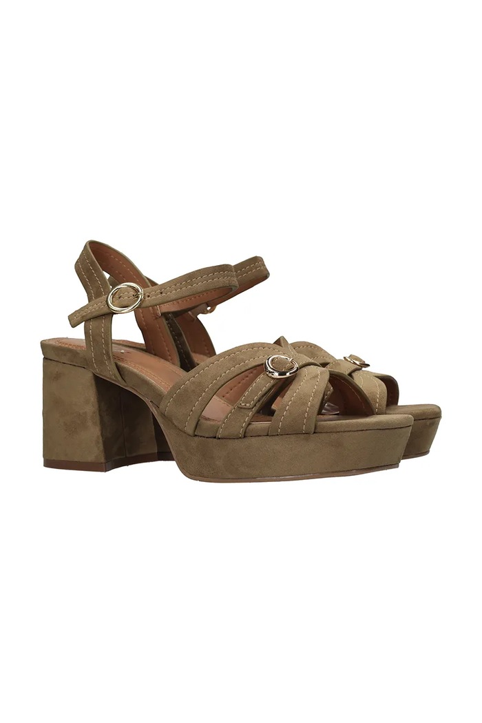 Mexx sandále na podpätku TOBIE NICKY MI001603061W.01 hnedá SS26