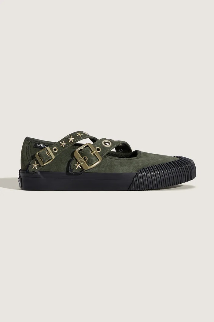 Vans baleríny semišové Mary Jane Straps zelená VN000D9AOLV1