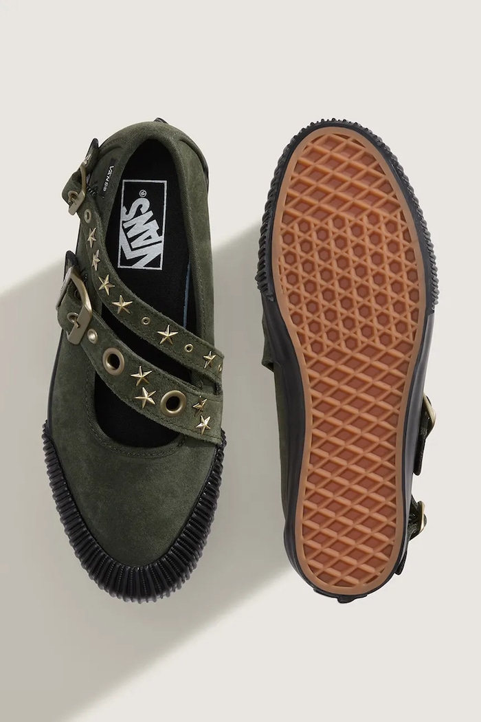 Vans baleríny semišové Mary Jane Straps zelená VN000D9AOLV1