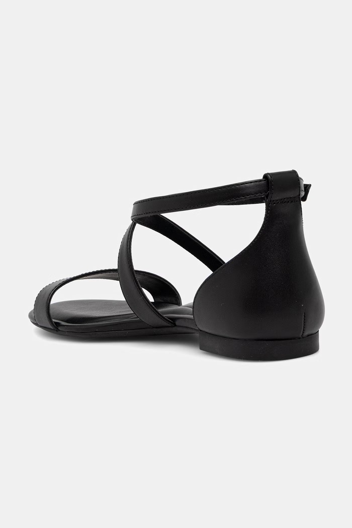 Obuv MICHAEL Michael Kors dámske kožené sandále na plochej podrážke Alexa Flex Flat Sandal 40S6AXFS1L.001 čierna