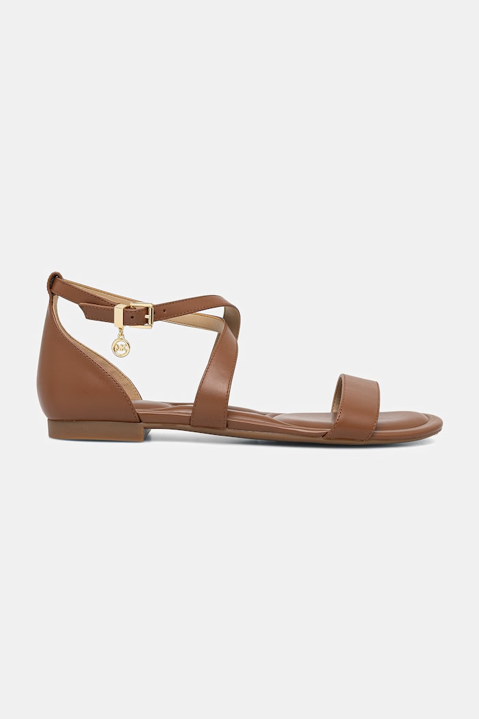 MICHAEL Michael Kors sandały na płaskim obcasie damskie skórzane 40S6AXFS1L.230 brązowy SS26