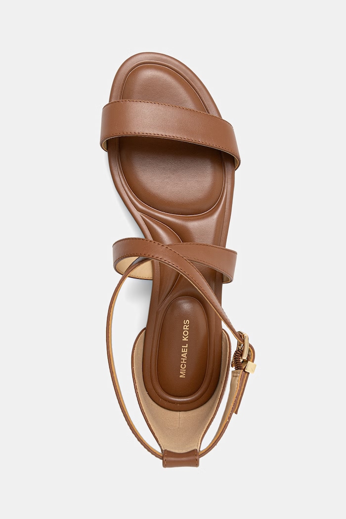 MICHAEL Michael Kors sandały na płaskim obcasie damskie skórzane brązowy 40S6AXFS1L.230