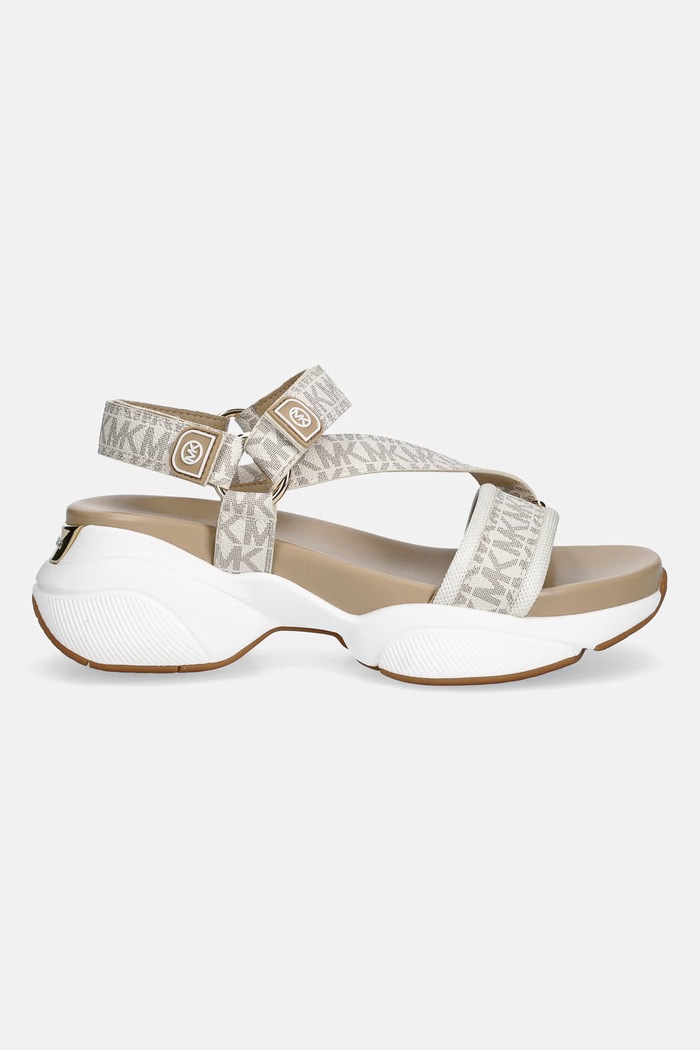 MICHAEL Michael Kors сандали със скосена пларформа дамски Bowie Sandal 43S6BWFA1B.150 бежов SS26