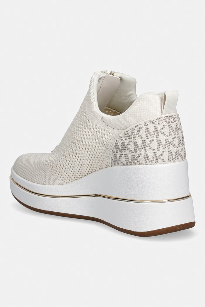 Obuwie MICHAEL Michael Kors sneakersy Emmy Wedge Zip Slip On 43R6EMFP3D.170 beżowy